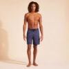 Men Long Stretch Swim Trunks Micro Ronde Des Tortues Rainbow